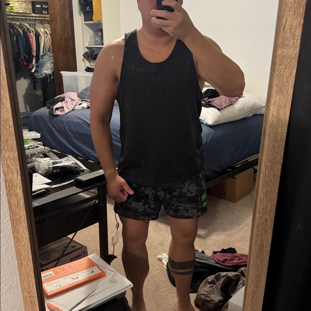 NIKE DRI FIT MENS TANK TOP XL BLACK/DARK GREY